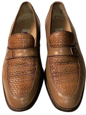 Vintage Gucci Men's Woven Leather Loafers Size 41/US 8 Made In Italy Luxury